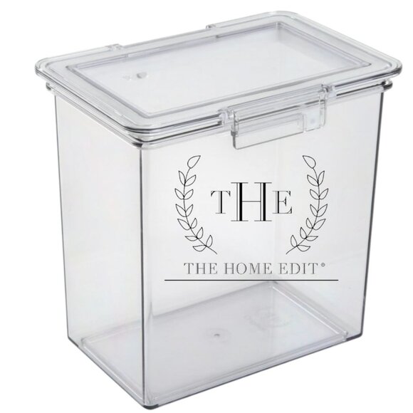 The Home Edit Medium Canister Food Storage Container Clear 4" x 6" x 6" Pantry - Picture 1 of 6